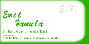 emil hanula business card